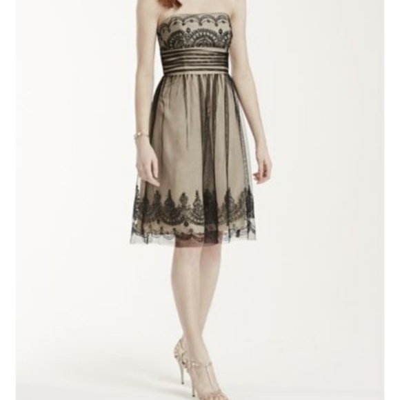 David's Bridal Strapless Dress Size 2 - Picture 1 of 8